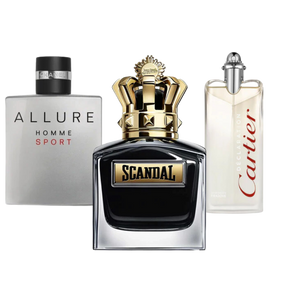 3 Parfums Allure Homme Sport, Jean Paul Gaultier Scandal, Cartier Declaration (Eau de Parfum)