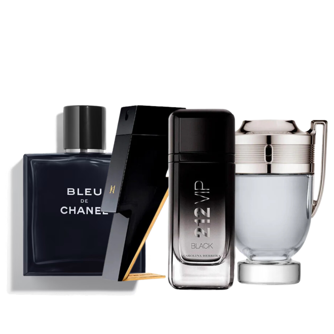 4 Parfums - Bleu de Chanel, Bad Boy, 212 Vip Black et Invictus (ACHETEZ 2, RECEVEZ-EN 4)